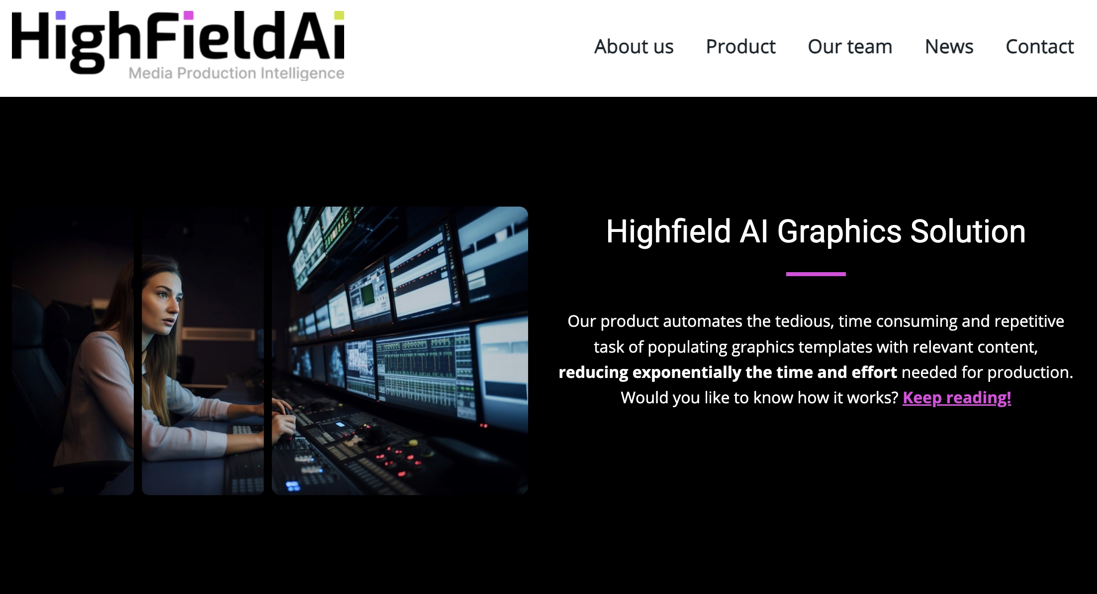 Image for Highfield AI: AI Automation for Broadcast Media Production